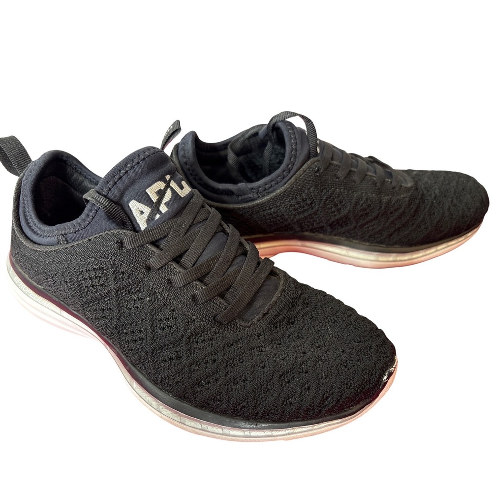 APL TechLoom Phantom Mens Running Shoes Black‎ White Propelium Sneakers US 7 Gym